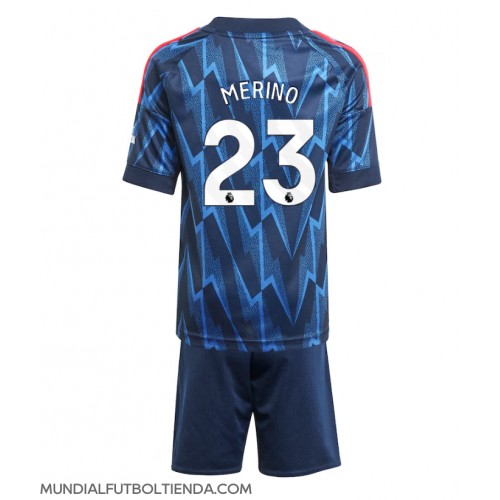 Camiseta Arsenal Mikel Merino #23 Segunda Equipación Replica 2025-26 para niños mangas cortas (+ Pantalones cortos)